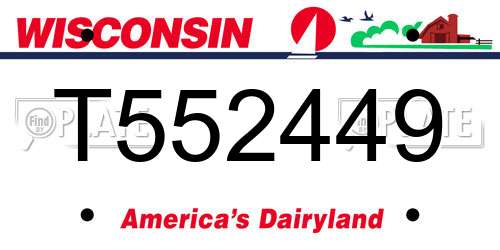 T552449 Wisconsin License Plate