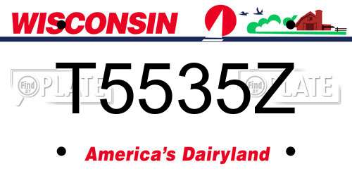 T5535Z Wisconsin License Plate