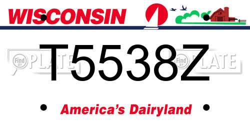 T5538Z Wisconsin License Plate