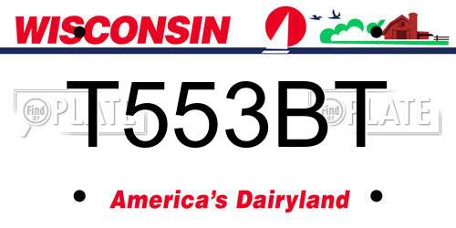 T553BT Wisconsin License Plate