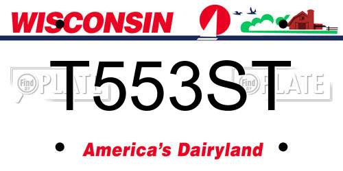 T553ST Wisconsin License Plate