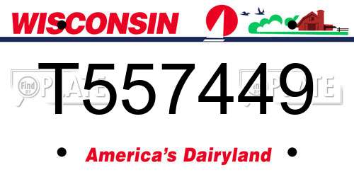 T557449 Wisconsin License Plate