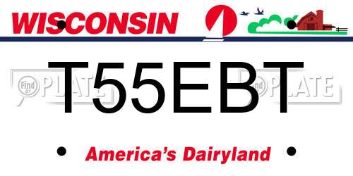 T55EBT Wisconsin License Plate