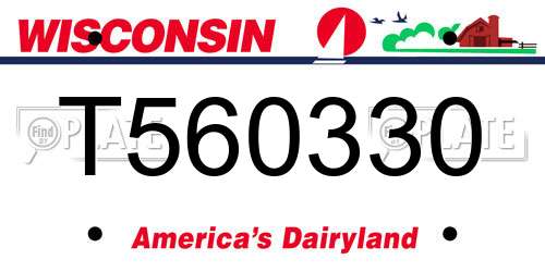 T560330 Wisconsin License Plate