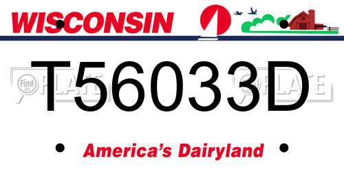 T56033D Wisconsin License Plate