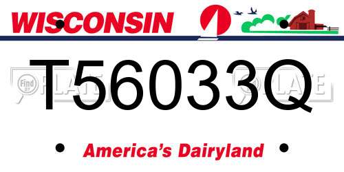 T56033Q Wisconsin License Plate