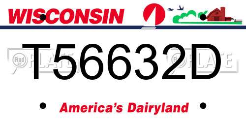 T56632D Wisconsin License Plate
