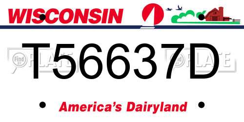 T56637D Wisconsin License Plate