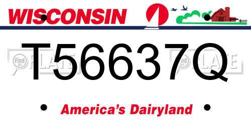 T56637Q Wisconsin License Plate