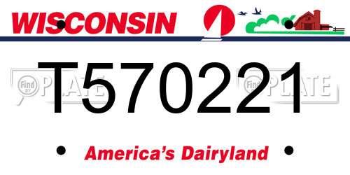 T570221 Wisconsin License Plate