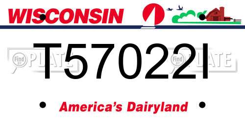 T57022I Wisconsin License Plate