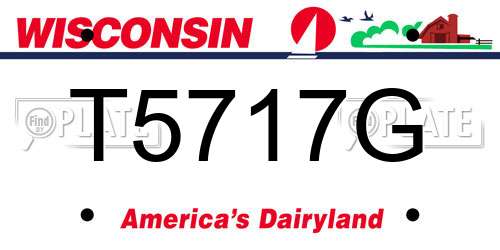 T5717G Wisconsin License Plate