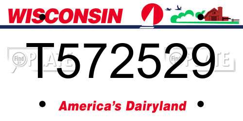 T572529 Wisconsin License Plate