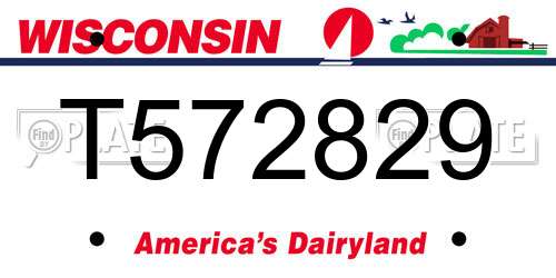 T572829 Wisconsin License Plate