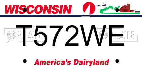 T572WE Wisconsin License Plate