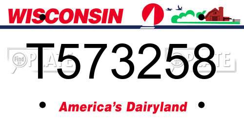 T573258 Wisconsin License Plate