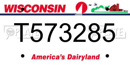 T573285 Wisconsin License Plate