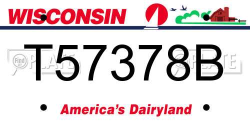 T57378B Wisconsin License Plate