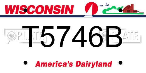 T5746B Wisconsin License Plate
