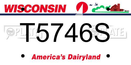 T5746S Wisconsin License Plate