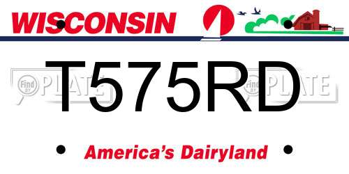 T575RD Wisconsin License Plate