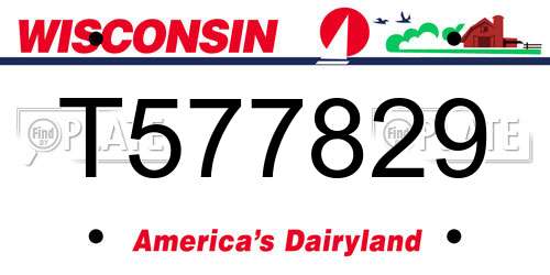 T577829 Wisconsin License Plate