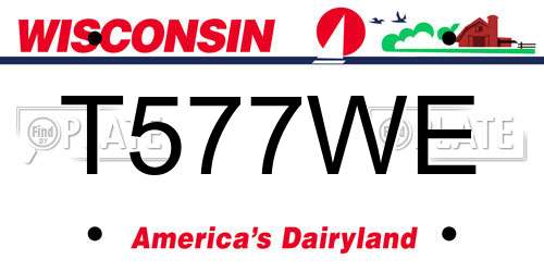 T577WE Wisconsin License Plate