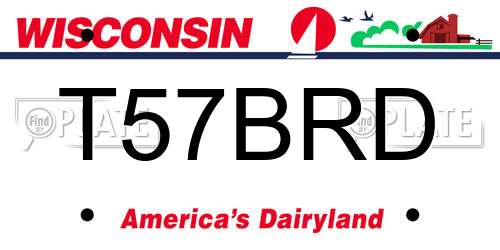 T57BRD Wisconsin License Plate