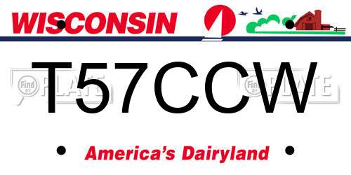 T57CCW Wisconsin License Plate