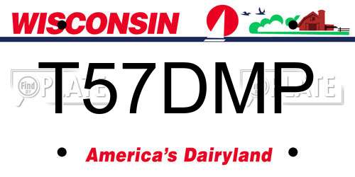 T57DMP Wisconsin License Plate