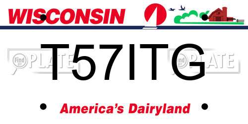 T57ITG Wisconsin License Plate