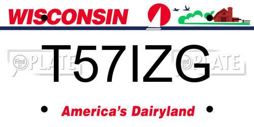 T57IZG Wisconsin License Plate