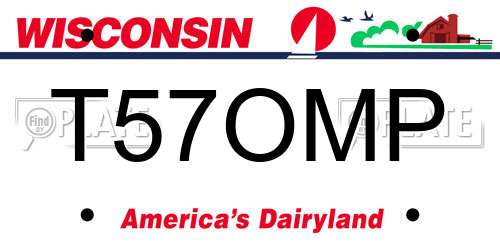 T57OMP Wisconsin License Plate