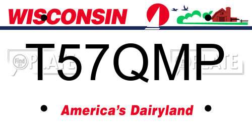 T57QMP Wisconsin License Plate