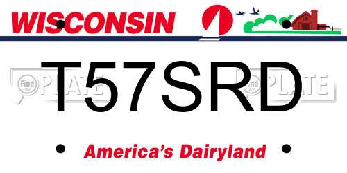 T57SRD Wisconsin License Plate
