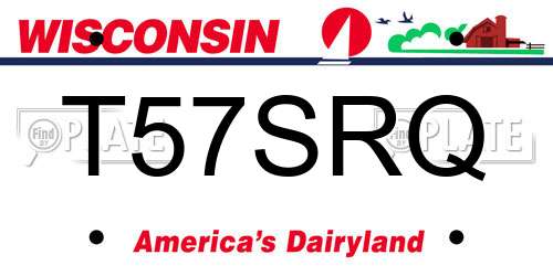 T57SRQ Wisconsin License Plate