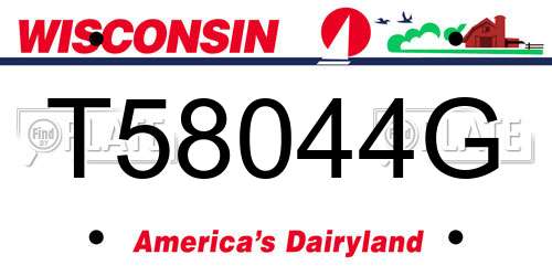 T58044G Wisconsin License Plate