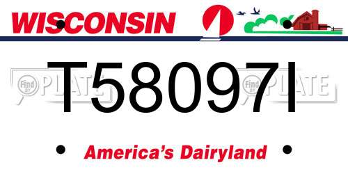 T58097I Wisconsin License Plate