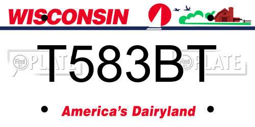 T583BT Wisconsin License Plate