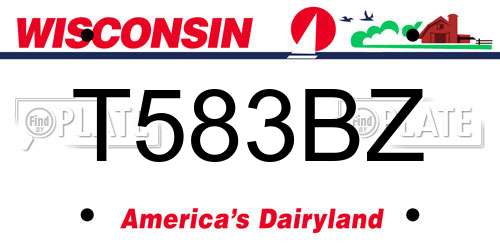 T583BZ Wisconsin License Plate