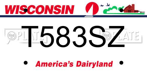 T583SZ Wisconsin License Plate