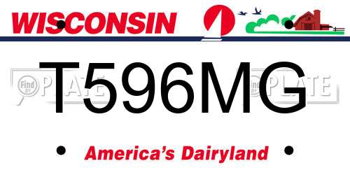T596MG Wisconsin License Plate