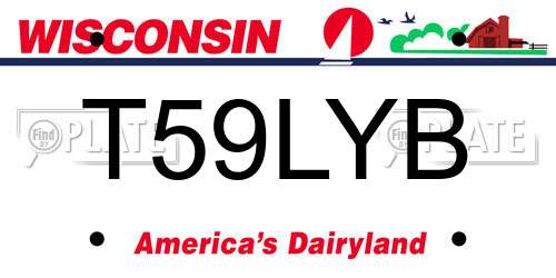 T59LYB Wisconsin License Plate