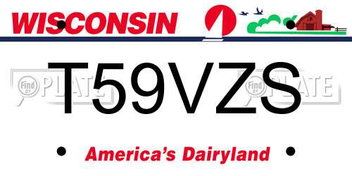 T59VZS Wisconsin License Plate
