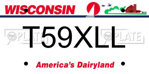 T59XLL Wisconsin License Plate