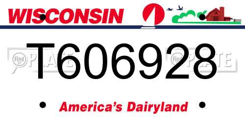 T606928 Wisconsin License Plate