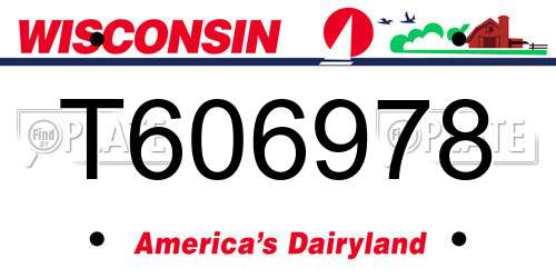 T606978 Wisconsin License Plate