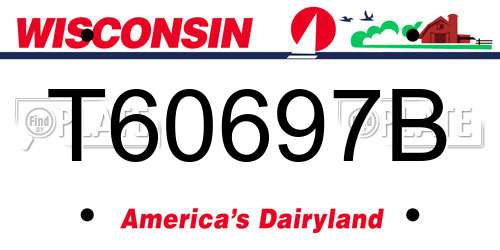 T60697B Wisconsin License Plate