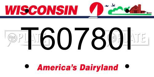 T60780I Wisconsin License Plate
