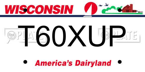 T60XUP Wisconsin License Plate